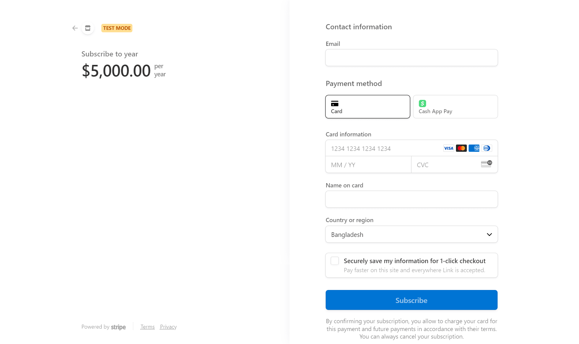 Integrate Stripe Payment System To React