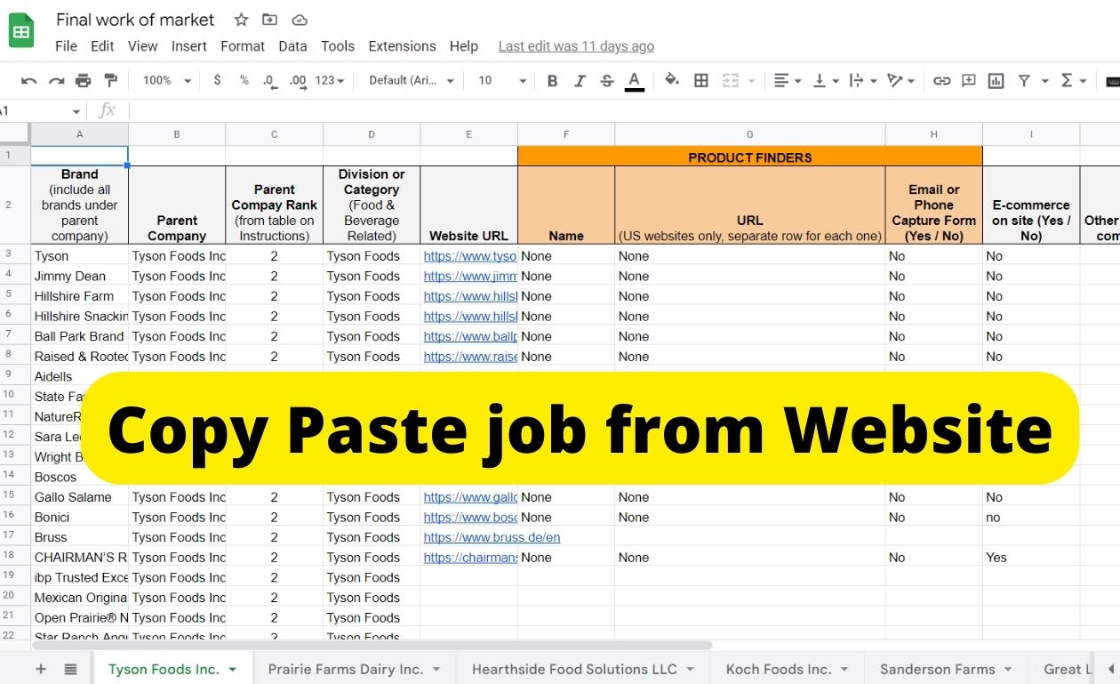 Do Excel Data Entry, Web Research, Scraping, Typing, Copy Paste, Data Entry Job