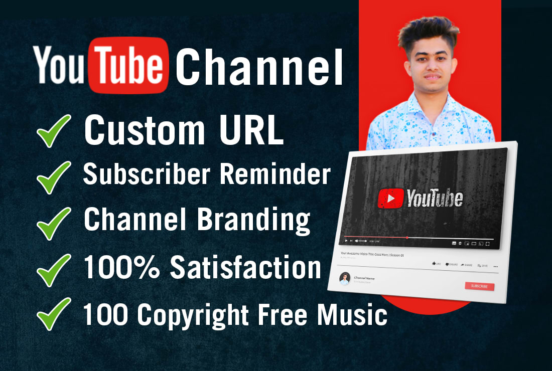 Create Youtube Channel With Logo, Art, Intro, Outro, Seo