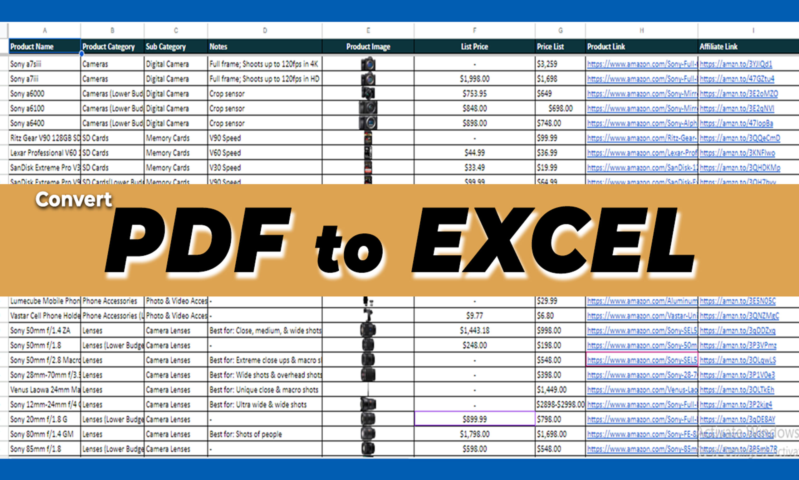 Do Excel Data Entry, Convert Pdf To Excel, Copy Paste, Typing And Web Research